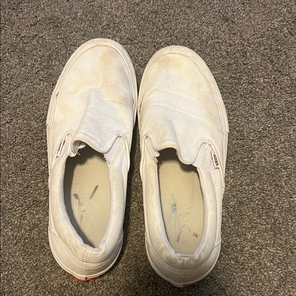 Vans Men's Cream Slip-On Sneakers - Picture 3 of 6